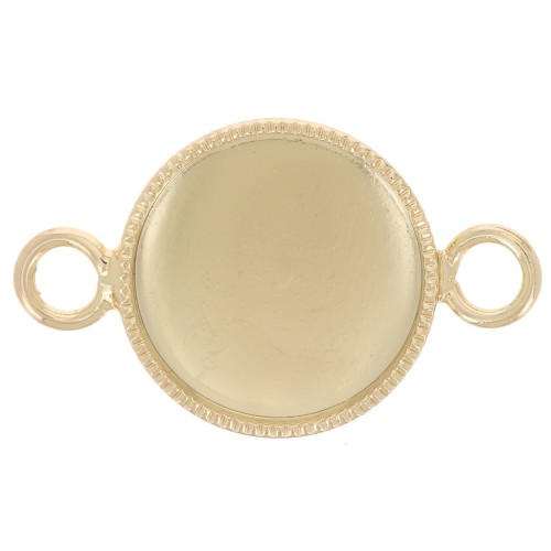 Distanziatori per cabochon a fondo piatto 10 mm Dorato x4