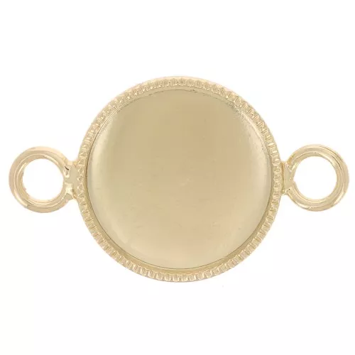 Distanziatori per cabochon a fondo piatto 10 mm Dorato x4