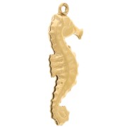 Pendente forma di cavalluccio marino 27x10 mm - Acciaio inox 304L - dorato x1