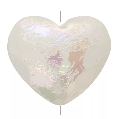 Perla sfaccettata a cuore 17x20 mm imitazione perla d'acqua dolce - Bianco iridescente x1