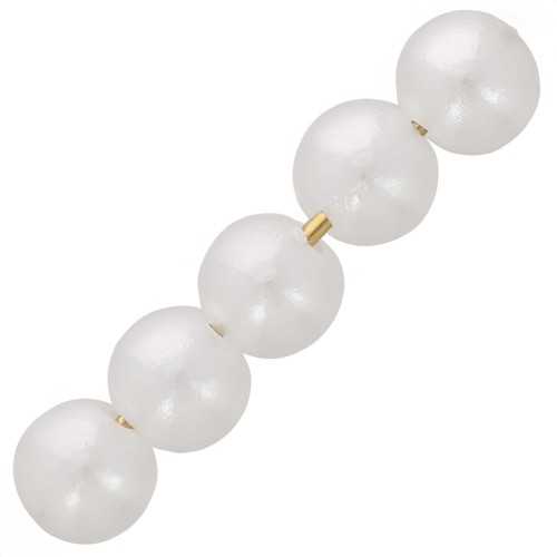 Perline rotonde 4 mm imitazione perla d'acqua dolce - Bianco perlato x100