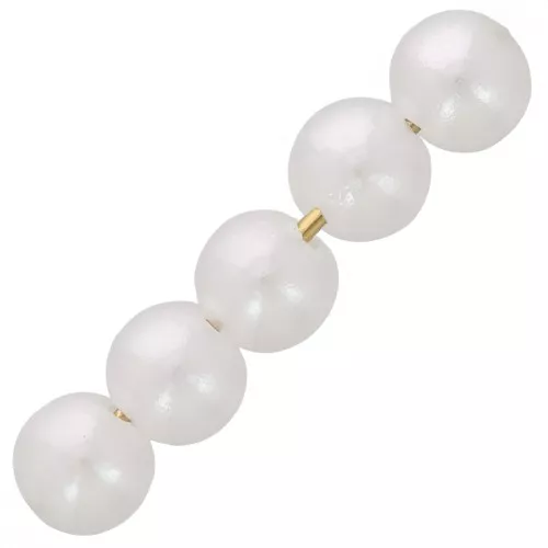 Perline rotonde 4 mm imitazione perla d'acqua dolce - Bianco perlato x100