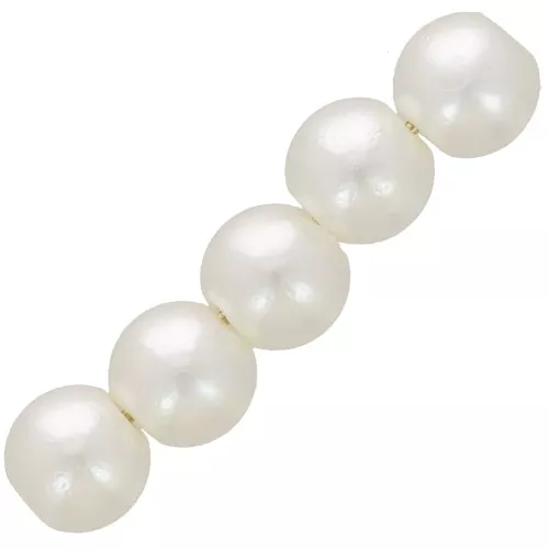 Perline rotonde 5 mm imitazione perla d'acqua dolce - Crema Perla x80