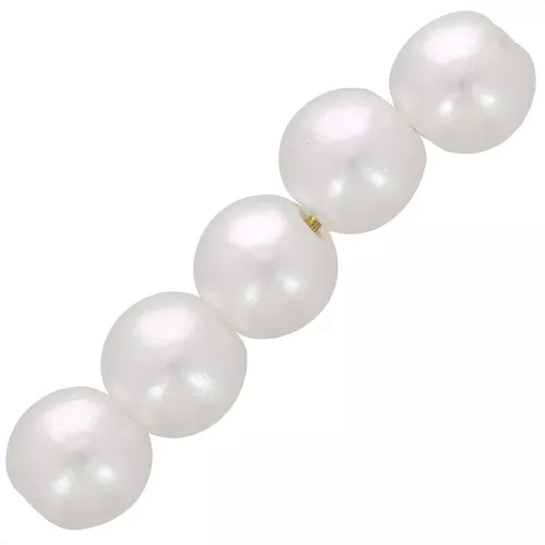 Perline rotonde 5 mm imitazione perla d'acqua dolce - Bianco perlato x80
