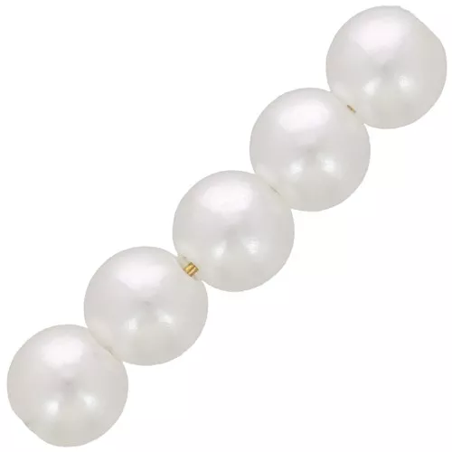 Perline rotonde 6 mm imitazione perla d'acqua dolce - Bianco perlato x60