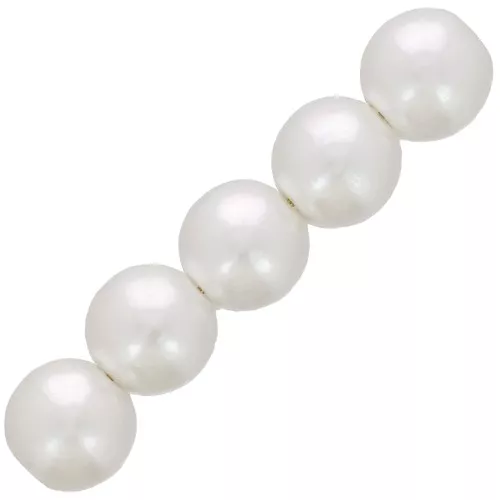 Perline rotonde 8 mm imitazione perla d'acqua dolce - Bianco perlato x50