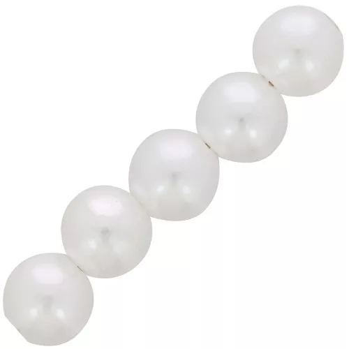 Perle tonde d'acqua dolce da 10 mm - Bianco perlato x50