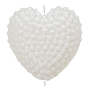 Perline cuore strutturato 11x12 mm imitazione perla d'acqua dolce - Perla crema x4