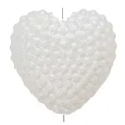 Perline cuore strutturato 11x12 mm imitazione perla d'acqua dolce - Perla crema x4