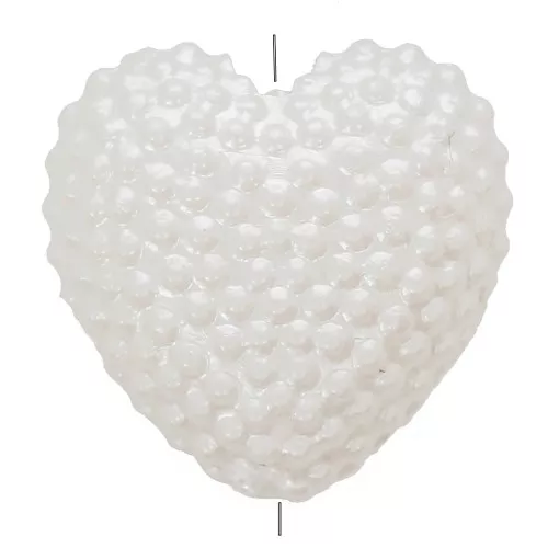 Perline cuore strutturato 11x12 mm imitazione perla d'acqua dolce - Perla crema x4