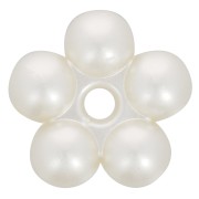 Perline rondelle a fiore 15 mm - imitazione perla d'acqua dolce - Cream Pearl x4