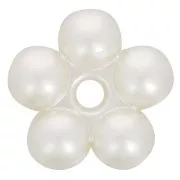 Perline rondelle a fiore 15 mm - imitazione perla d'acqua dolce - Cream Pearl x4