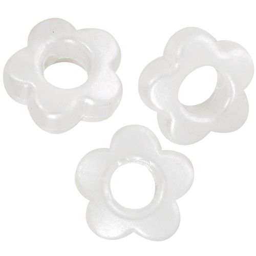 Perle a fiore 8 mm - Imitazione perla d'acqua dolce - Perla crema x4