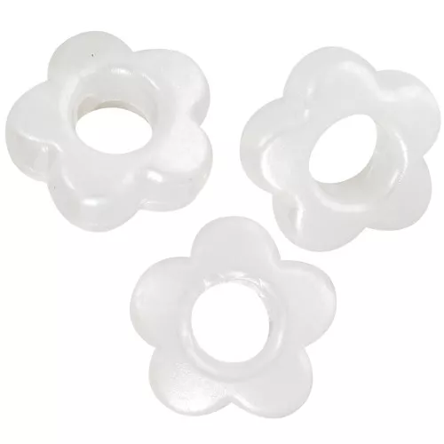 Perle a fiore 8 mm - Imitazione perla d'acqua dolce - Perla crema x4