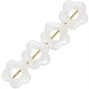 Perle a fiore 8 mm - Imitazione perla d'acqua dolce - Perla crema x4