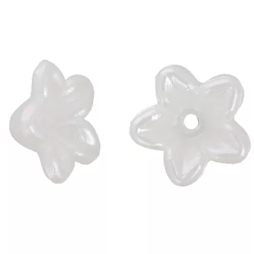 Fiori 10 mm - imitazione perla d'acqua dolce - Bianco perlato x20
