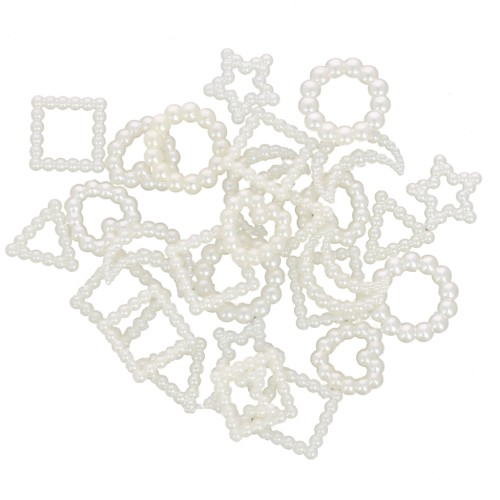 Assortimento di 120 lune di stelle di perle d'acqua dolce - Crema perlescente