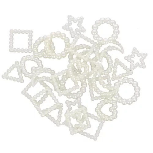 Assortimento di 120 lune di stelle di perle d'acqua dolce - Crema perlescente