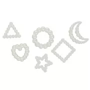 Assortimento di 120 lune di stelle di perle d'acqua dolce - Crema perlescente