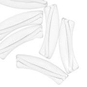 Perline tubolari curve in acrilico trasparente 35x11mm Clear x6|raw }}