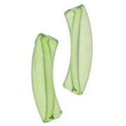 Perle tubulari in acrilico trasparenti 32x8 mm - Verde chiaro x6