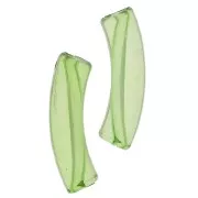 Perle tubulari in acrilico trasparenti 32x8 mm - Verde chiaro x6