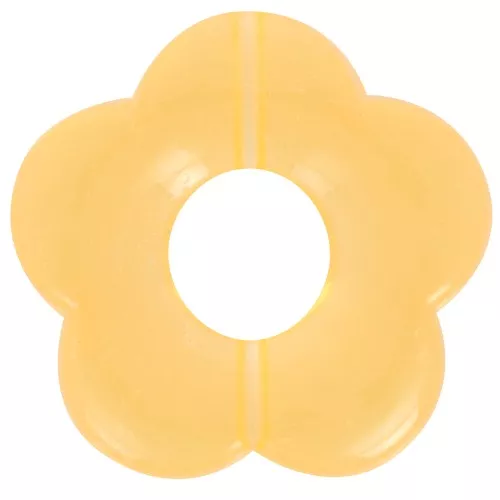 Perla fiore acrilica trasparente 26 mm Arancione Giallo x1