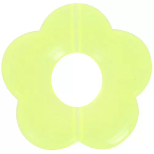 Perla fiore acrilica trasparente 26 mm Verde mela x1