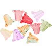 Perline di vetro a tulipano 10x11 mm - Trasparente - Multicolore x10|raw }}