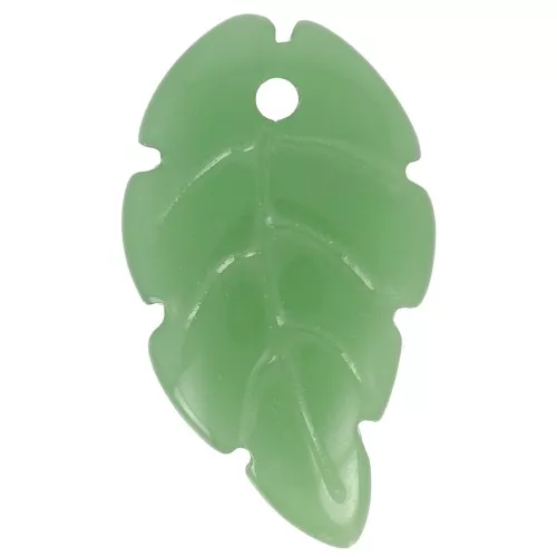 Pendente forma di foglia di vetro 18x10 mm - Verde x1