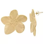 Orecchini - Orecchini con fiori di ciliegio 30 mm Acciaio inossidabile 304L dorato x2 Orecchini con fiori di ciliegio 30 mm Acciaio inossidabile 304L dorato x2