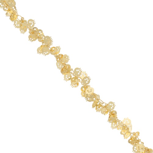 Catena teschio  mm.  7 dorato x cm.25