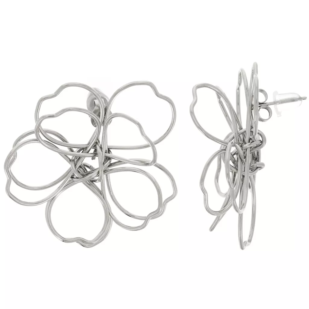 Paula & Fritz® - Piercing per dermal a forma di fiori con zirconi, in acciaio chirurgico 316L, in molti colori, Acciaio inossidabile, zirconia cubica