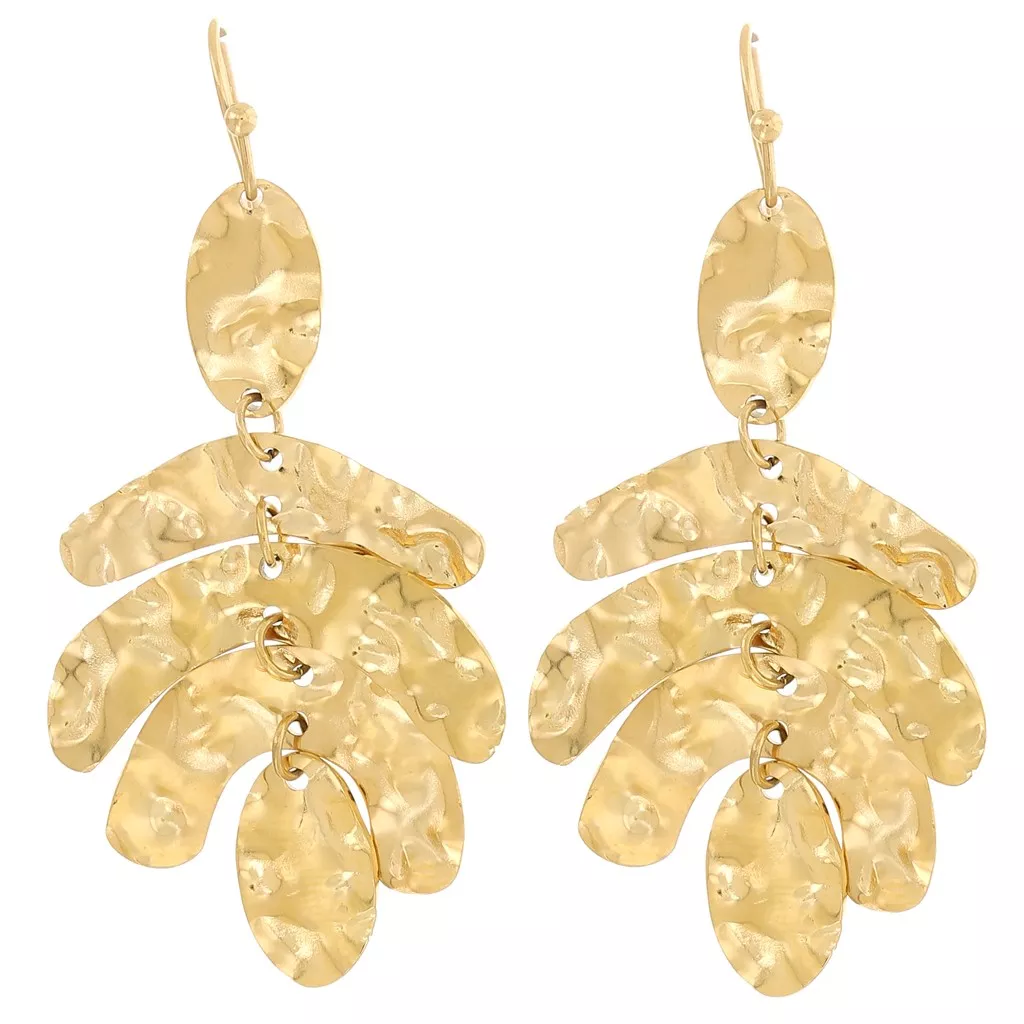 Orecchini A Foglia Con Perle Di Grano Oro: Gioielli Donna In Lega Ipoallergenica, Eleganti E Unici - 4