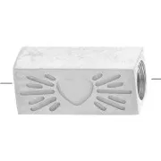 Perlina tubolare rettangolare 7x3 mm con motivo a cuore - Acciaio inossidabile 316L x1