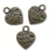 Ciondoli cuore mm. 13 bronzo x5