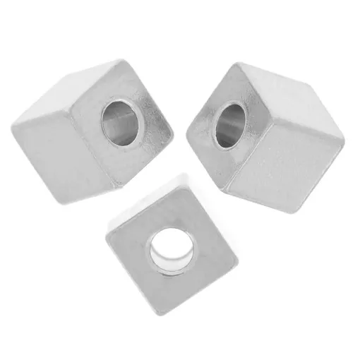 Perline cubiche da 5 mm - acciaio inox 303L x10