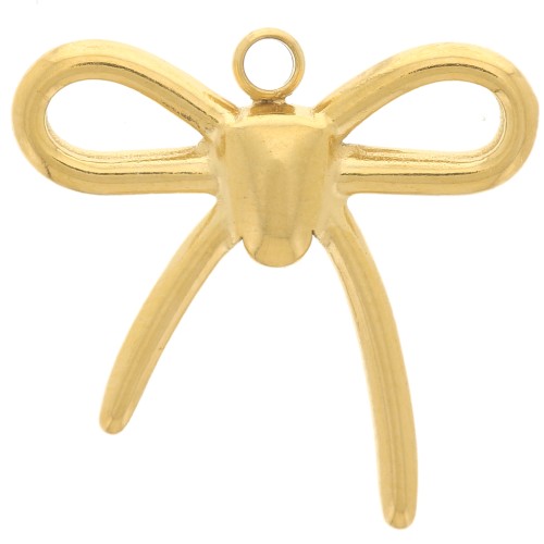 Ciondolo a nodo 16x17 mm in acciaio inox 304L -doratox1