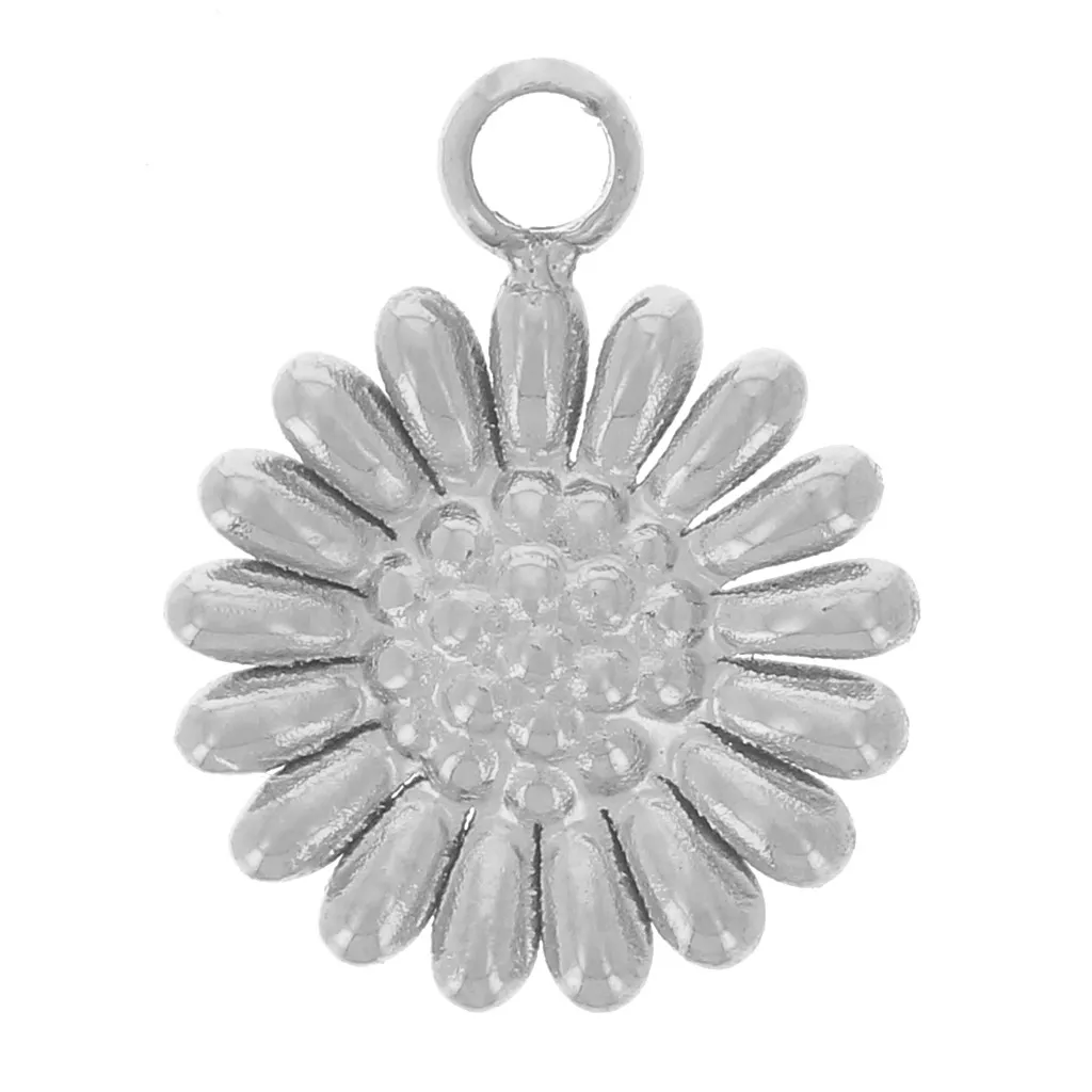 Ciondolo a forma di girasole 7 mm in acciaio inox 304L - dorato x1 - Perles & Co