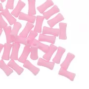 Perline tubulari bambù acrilico opaco 11x5 mm Rosa x30