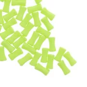 Perline tubulari bambù in acrilico opaco 11x5 mm verde fluo x30