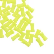 Perline tubulari bambù in acrilico opaco 11x5 mm giallo fluo x30