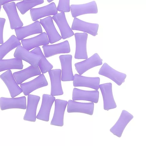 Perline tubulari bambù in acrilico opaco 11x5 mm Lilla x30