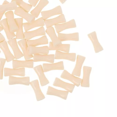 Perline tubulari bambù in acrilico opaco 13x5 mm Nude x15