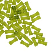 Perline tubulari bambù acrilico trasparente 13x5 mm Verde x15|raw }}