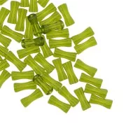 Perline tubulari bambù acrilico trasparente 13x5 mm Verde x15