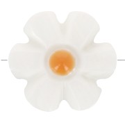 Perla fiore di madreperla 12 mm - Bianco - Arancione x1