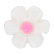 Perla fiore di madreperla 12 mm - Bianco - Rosa x1