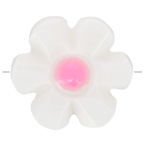Perla fiore di madreperla 12 mm - Bianco - Rosa x1
