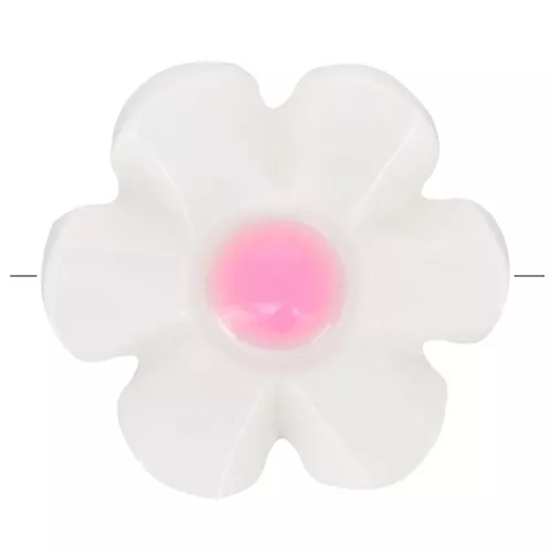 Perla fiore di madreperla 12 mm - Bianco - Rosa x1